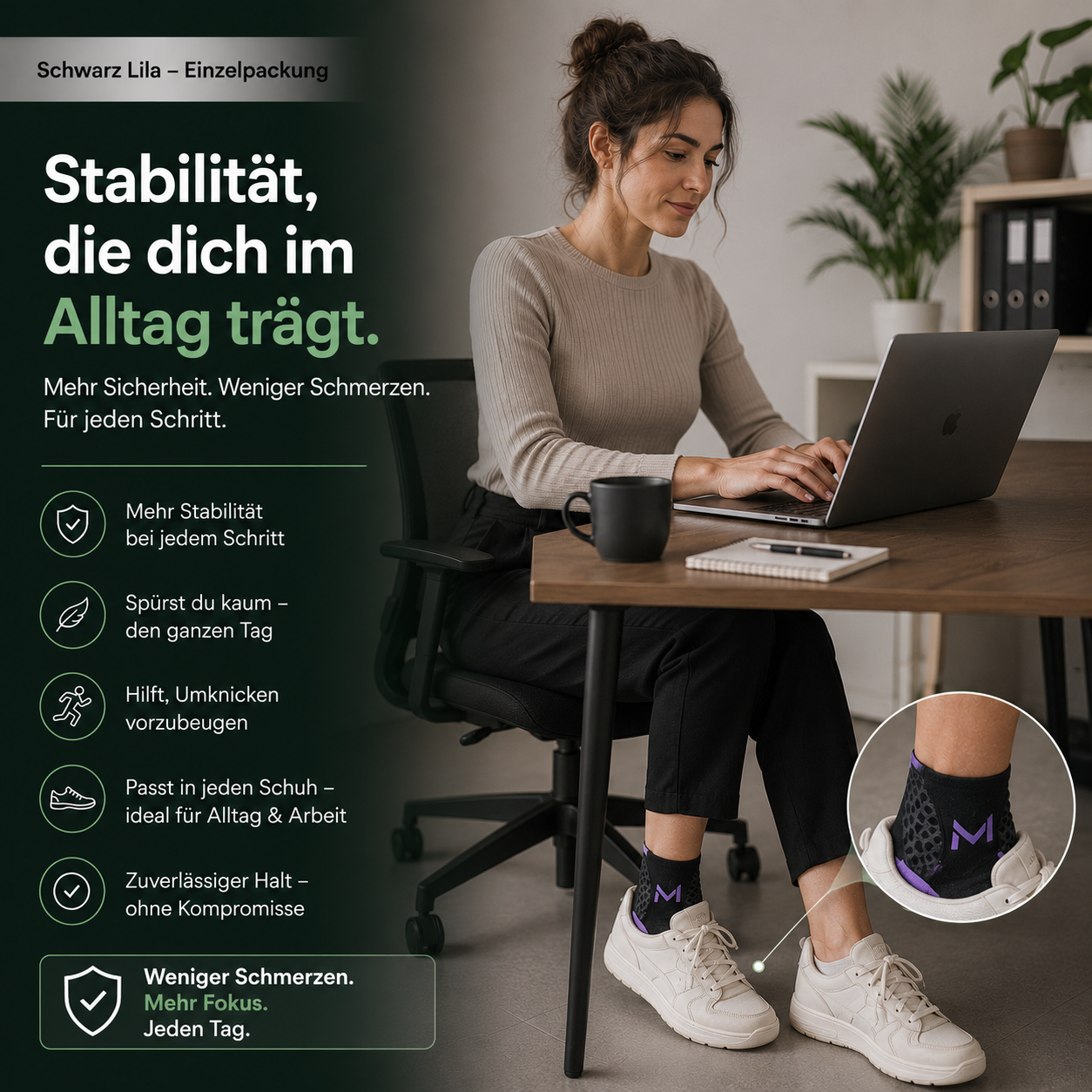 MotionForge™ Premium Knöchelbandage mit 3-Zonen-Kompression