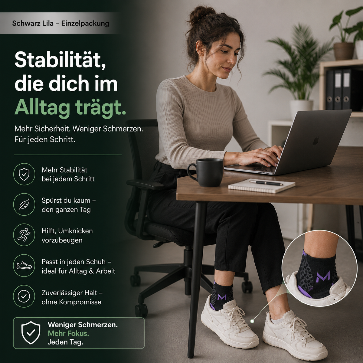 MotionForge™ Premium Knöchelbandage mit 3-Zonen-Kompression