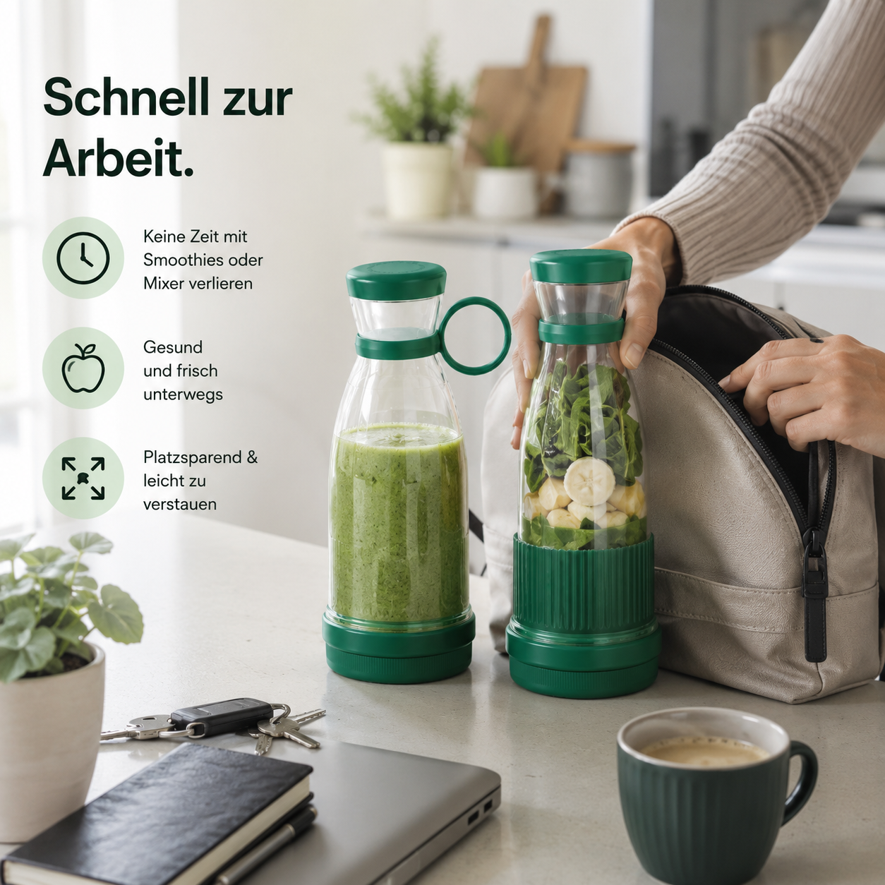 MotionForge™ FreshBlend Pro – Tragbarer USB Smoothie Mixer
